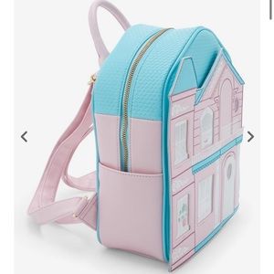 SHIPS TODAY! NWT barbie dream house pink and blue pastel house bookbag Barbie